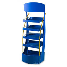 Custom Blue Metal Multi-Layer Stylish Freestanding Advertising Battery Power Bank Display Stand